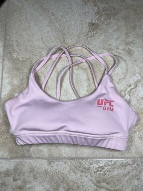 UFC Light Pink Strappy Sports Bra with Logo